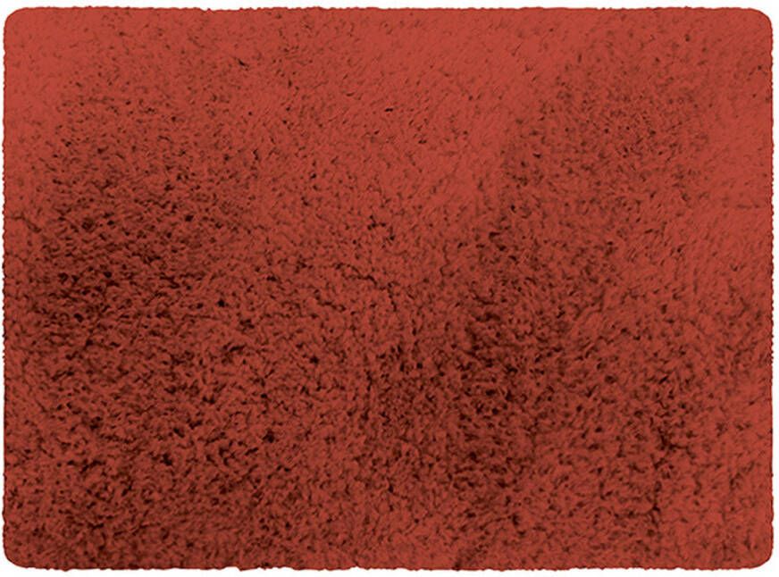 MSV Badkamerkleedje badmat tapijt voor de vloer terracotta 50 x 70 cm langharig Badmatjes