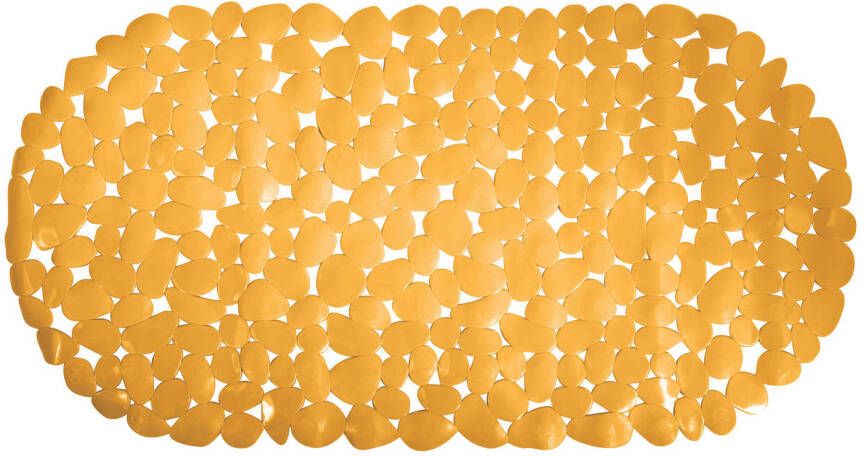 MSV Douche bad anti-slip mat badkamer pvc saffraan geel 35 x 68 cm Badmatjes
