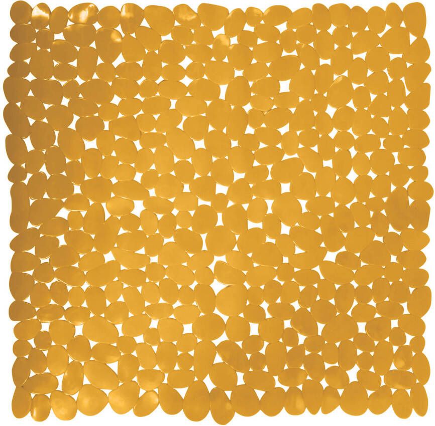 MSV Douche bad anti-slip mat badkamer pvc saffraan geel 53 x 53 cm Badmatjes