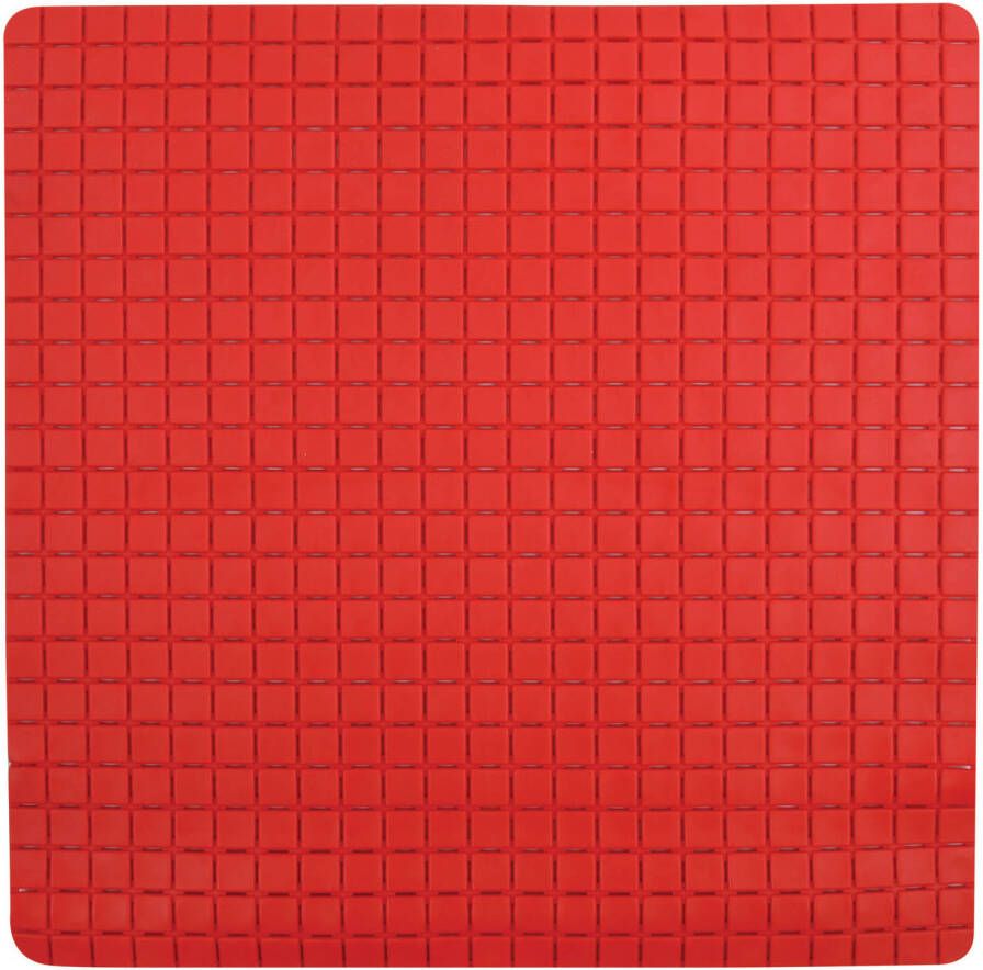 MSV Douche bad anti-slip mat badkamer rubber rood 54 x 54 cm Badmatjes