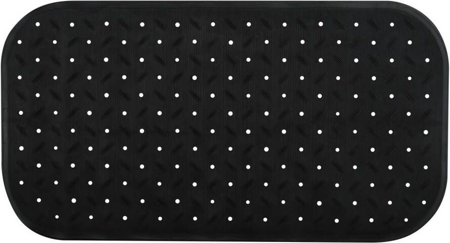 MSV Douche bad anti-slip mat badkamer rubber zwart 36 x 65 cm Badmatjes
