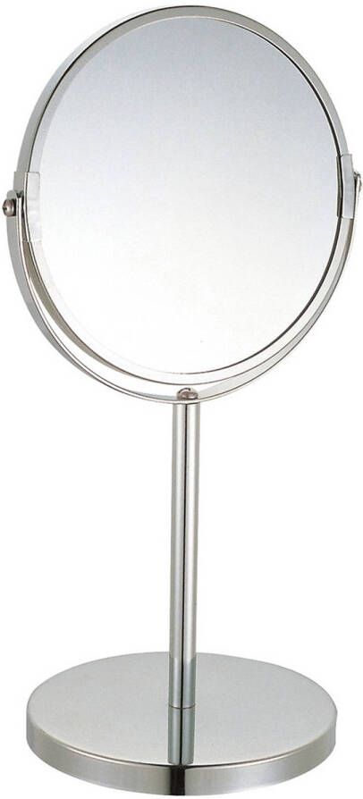 Spirella MSV Make-up spiegel 2-zijdig 3x vergrotend op stevige voet chrome zilver Dia 17 cm Make-up spiegeltjes