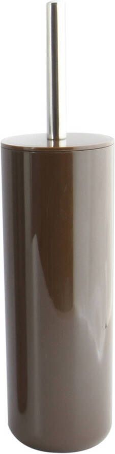 Spirella MSV Porto Toilet wc-borstel in houder kunststof donkerbruin 38 cm Toiletborstels
