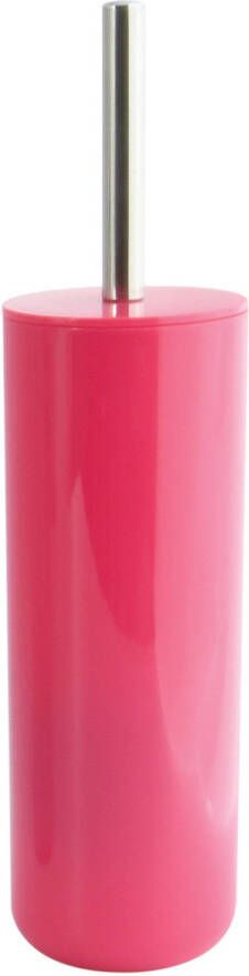 Spirella MSV Porto Toilet wc-borstel in houder kunststof fuchsia roze 38 cm Toiletborstels