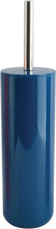 Spirella MSV Porto Toilet wc-borstel in houder kunststof marine blauw 38 cm Toiletborstels