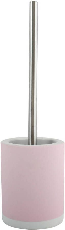 Spirella MSV Shine Toilet wc-borstel houder keramiek metaal lichtroze 38 cm Toiletborstels