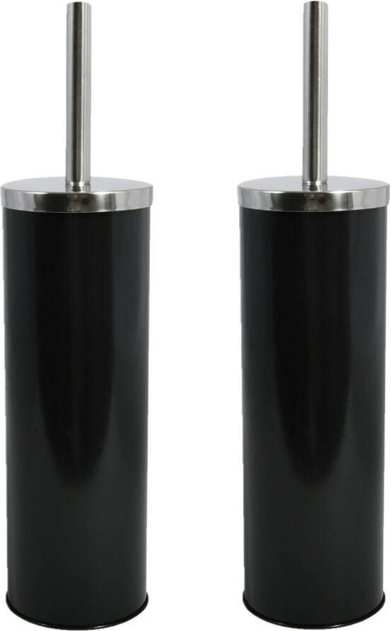 Spirella MSV Toiletborstel houder wc-borstel 2x metaal zwart 38 cm Toiletborstels
