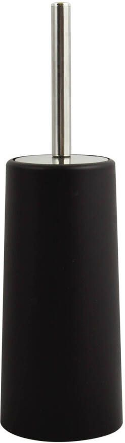 Spirella MSV Toiletborstel houder WC-borstel zwart kunststof 35 cm Toiletborstels