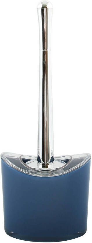 Spirella MSV Toiletborstel in houder wc-borstel Aveiro PS kunststof rvs donkerblauw zilver 37 x 14 cm Toiletborstels