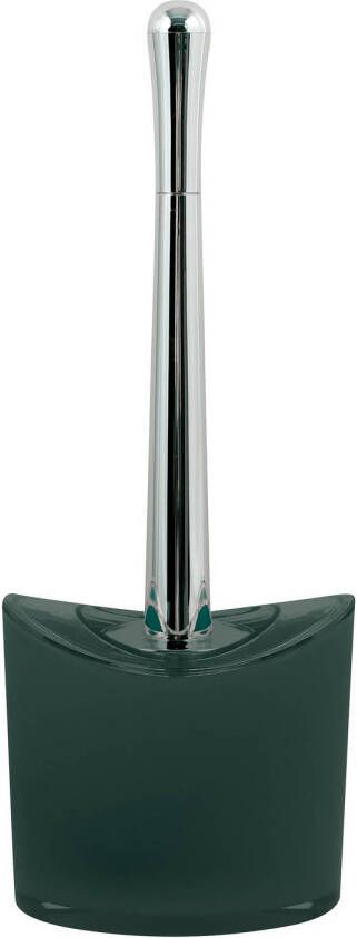 Spirella MSV Toiletborstel in houder wc-borstel Aveiro PS kunststof rvs donkergroen zilver 37 x 14 cm Toiletborstels