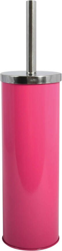 Spirella MSV Toiletborstel in houder wc-borstel metaal fuchsia roze 38 cm Toiletborstels