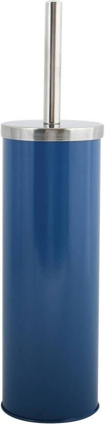Spirella MSV Toiletborstel in houder wc-borstel metaal marine blauw 38 cm Toiletborstels