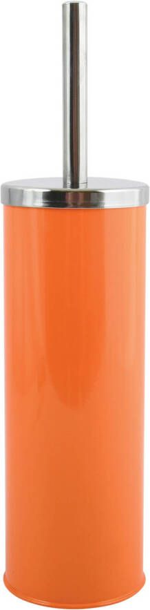 Spirella MSV Toiletborstel in houder wc-borstel metaal oranje 38 cm Toiletborstels