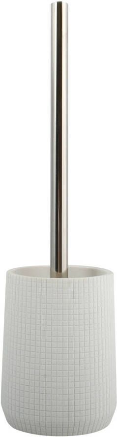 Spirella MSV Toilet wc-borstel houder kunststeen metaal wit 35 cm Toiletborstels