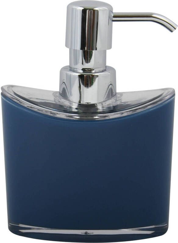 Spirella MSV Zeeppompje dispenser Aveiro PS kunststof donkerblauw zilver 11 x 14 cm 260 ml Zeeppompjes
