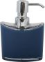 Spirella MSV Zeeppompje dispenser Aveiro PS kunststof donkerblauw zilver 11 x 14 cm 260 ml Zeeppompjes - Thumbnail 1