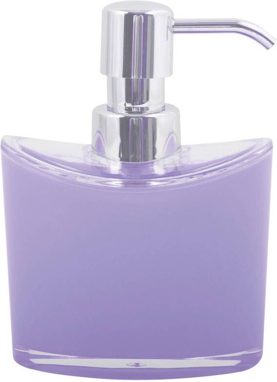 Spirella MSV Zeeppompje dispenser Aveiro PS kunststof lila paars zilver 11 x 14 cm 260 ml Zeeppompjes