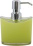 Spirella MSV Zeeppompje dispenser Aveiro PS kunststof limegroen zilver 11 x 14 cm 260 ml Zeeppompjes - Thumbnail 1