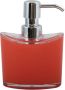 Spirella MSV Zeeppompje dispenser Aveiro PS kunststof rood zilver 11 x 14 cm 260 ml Zeeppompjes - Thumbnail 1