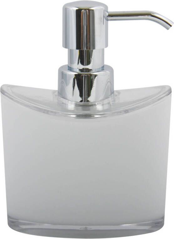 Spirella MSV Zeeppompje dispenser Aveiro PS kunststof wit zilver 11 x 14 cm 260 ml Zeeppompjes