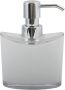 Spirella MSV Zeeppompje dispenser Aveiro PS kunststof wit zilver 11 x 14 cm 260 ml Zeeppompjes - Thumbnail 1
