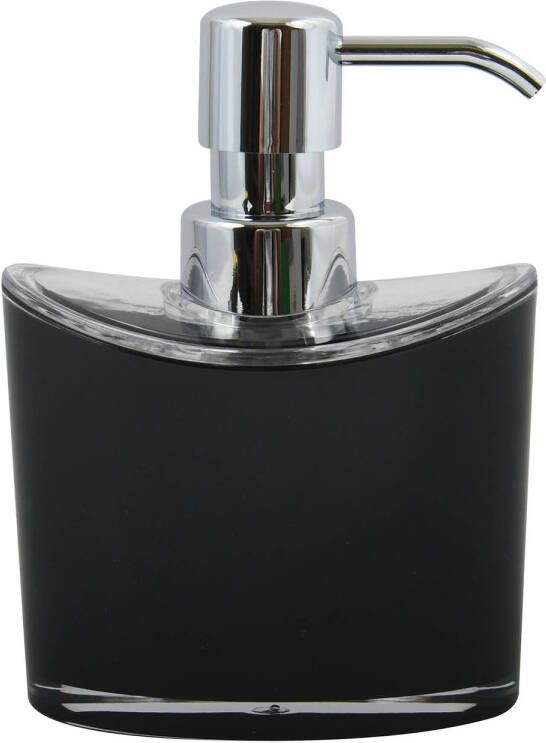 Spirella MSV Zeeppompje dispenser Aveiro PS kunststof zwart zilver 11 x 14 cm 260 ml Zeeppompjes