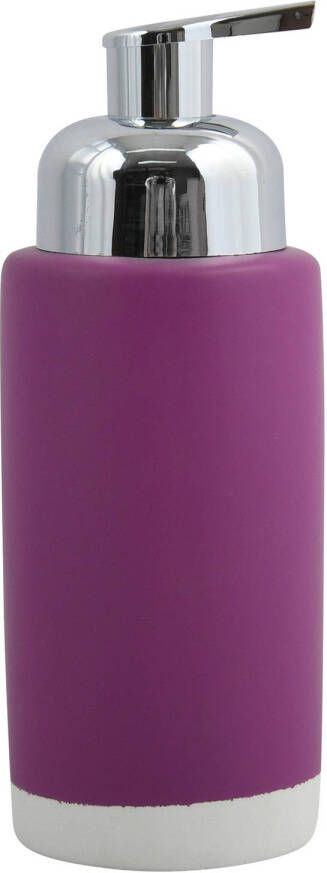 Spirella MSV Zeeppompje dispenser Enzo keramiek paars 6.5 x 18 cm 275 ml Zeeppompjes