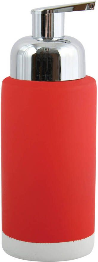 Spirella MSV Zeeppompje dispenser Enzo keramiek rood 6.5 x 18 cm 275 ml Zeeppompjes