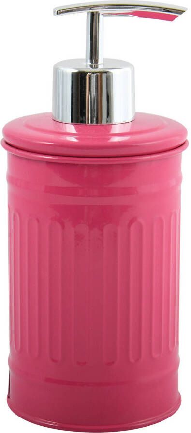 Spirella MSV Zeeppompje dispenser Industrial metaal fuchsia roze 7.5 x 17 cm 250 ml Zeeppompjes