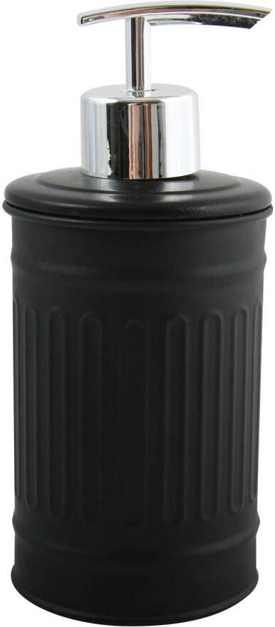 Spirella MSV Zeeppompje dispenser Industrial metaal zwart 7.5 x 17 cm 250 ml Zeeppompjes