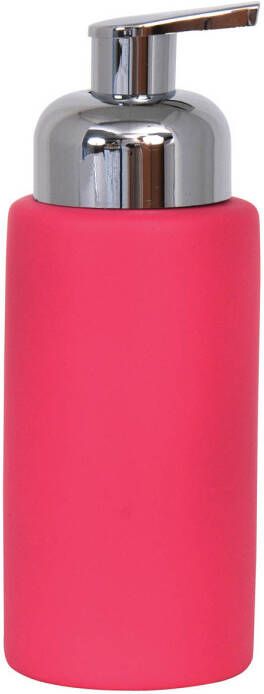 Spirella MSV Zeeppompje dispenser Kyoto keramiek fuchsia roze 6.5 x 18 cm 250 ml Zeeppompjes