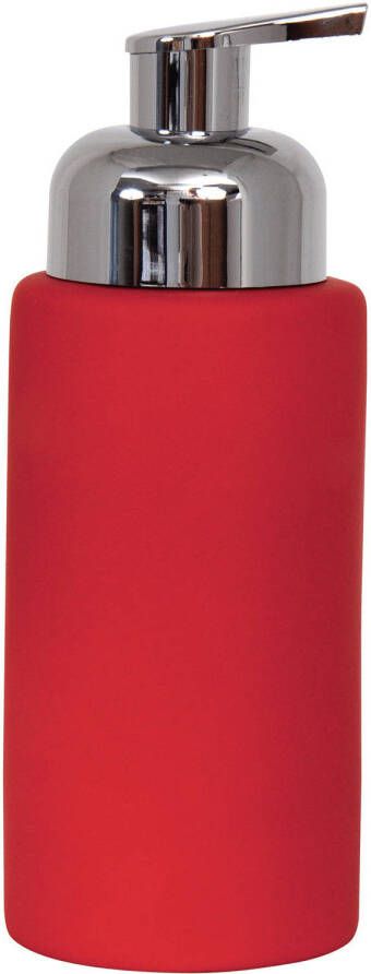 Spirella MSV Zeeppompje dispenser Kyoto keramiek rood 6.5 x 18 cm 250 ml Zeeppompjes