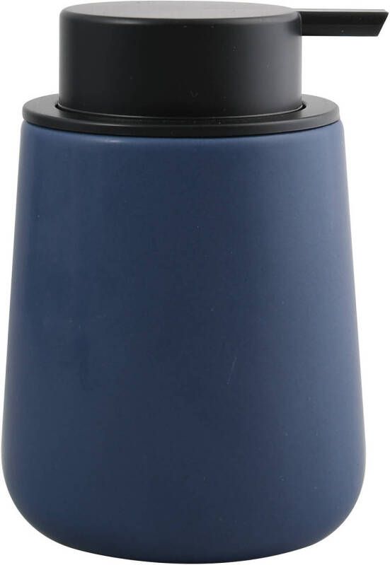 Spirella MSV Zeeppompje dispenser Malmo Keramiek donkerblauw zwart 8 5 x 12 cm 300 ml Zeeppompjes