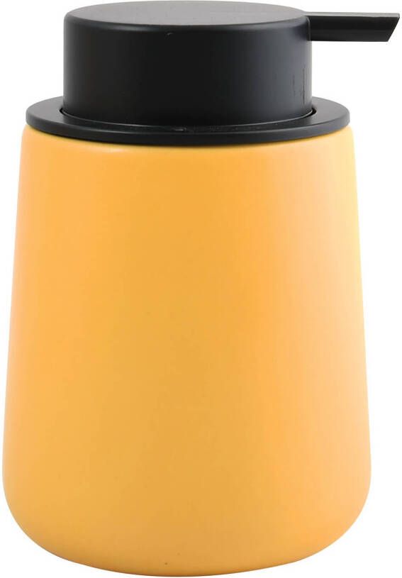 Spirella MSV Zeeppompje dispenser Malmo Keramiek saffraan geel zwart 8 5 x 12 cm 300 ml Zeeppompjes