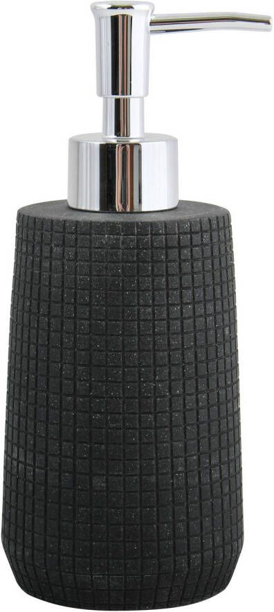 Spirella MSV Zeeppompje dispenser Squares kunststeen zwart 7 x 18 cm 275 ml Zeeppompjes