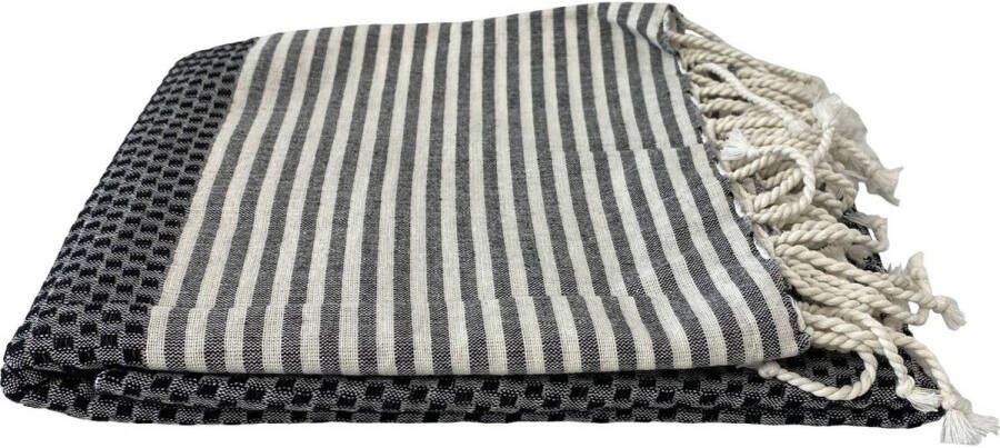 Take A Towel Hamamdoek fouta 90x170 cm 100% katoen pestemal Zwart