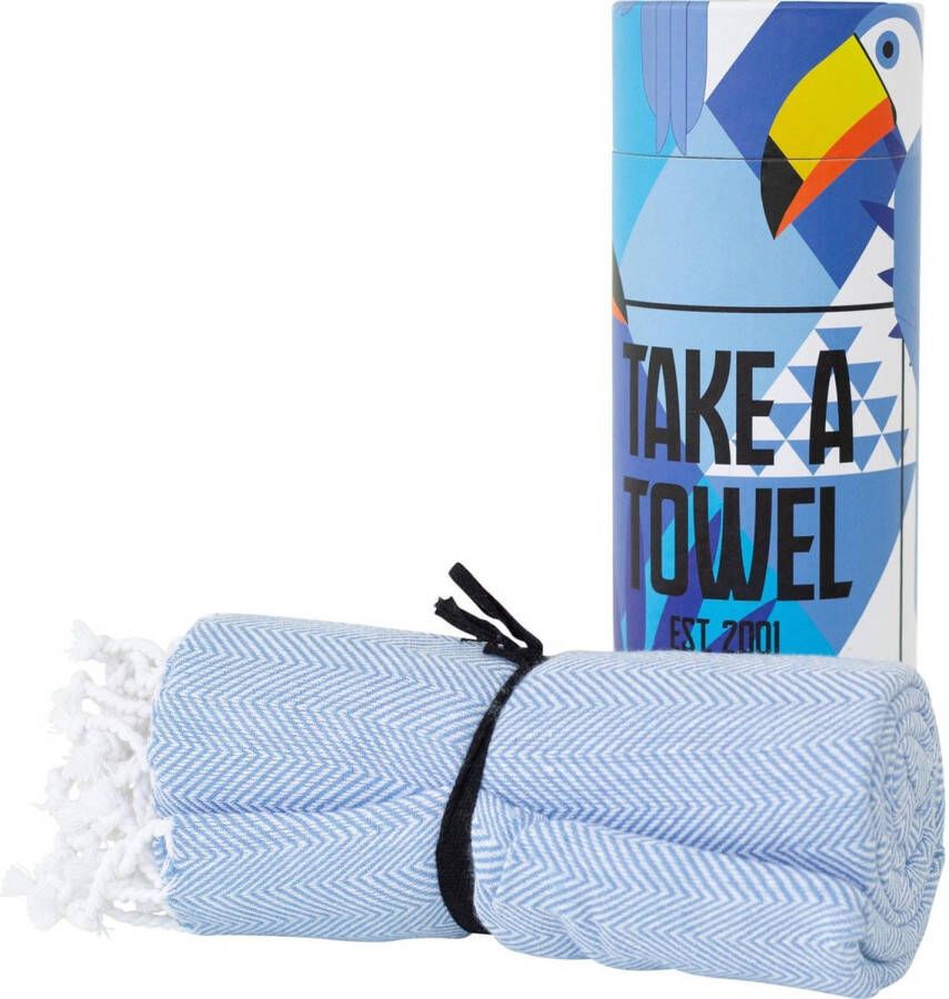 Take A Towel Hamamdoek saunadoek 100x180cm 100% katoen pestemal Lichtblauw