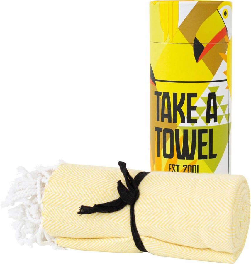 Take A Towel Hamamdoek saunadoek 100x180cm 100% katoen pestemal Geel