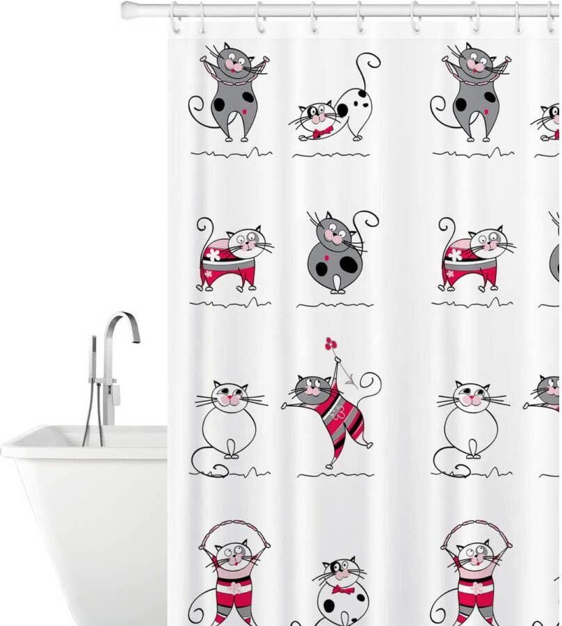 Tatkraft Funny Cats Douchegordijn 180x180cm Antischimmel