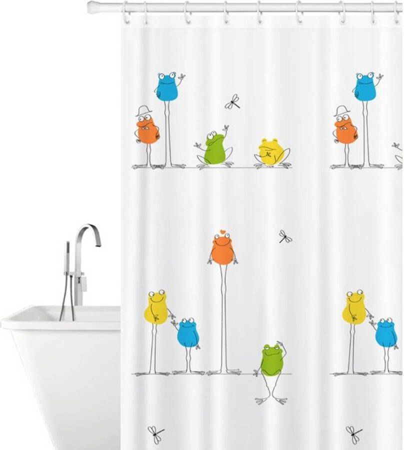 Tatkraft Funny Frogs Douchegordijn 180x180cm Antischimmel