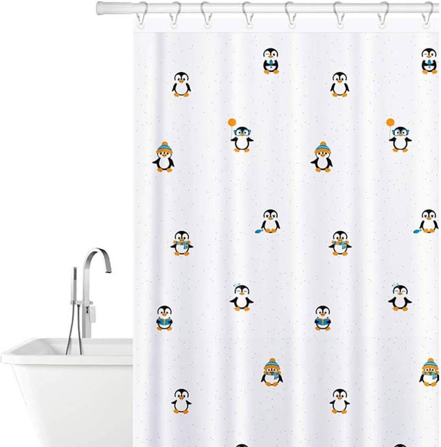 Tatkraft Funny Penguins Douchegordijn 180x180cm Antischimmel