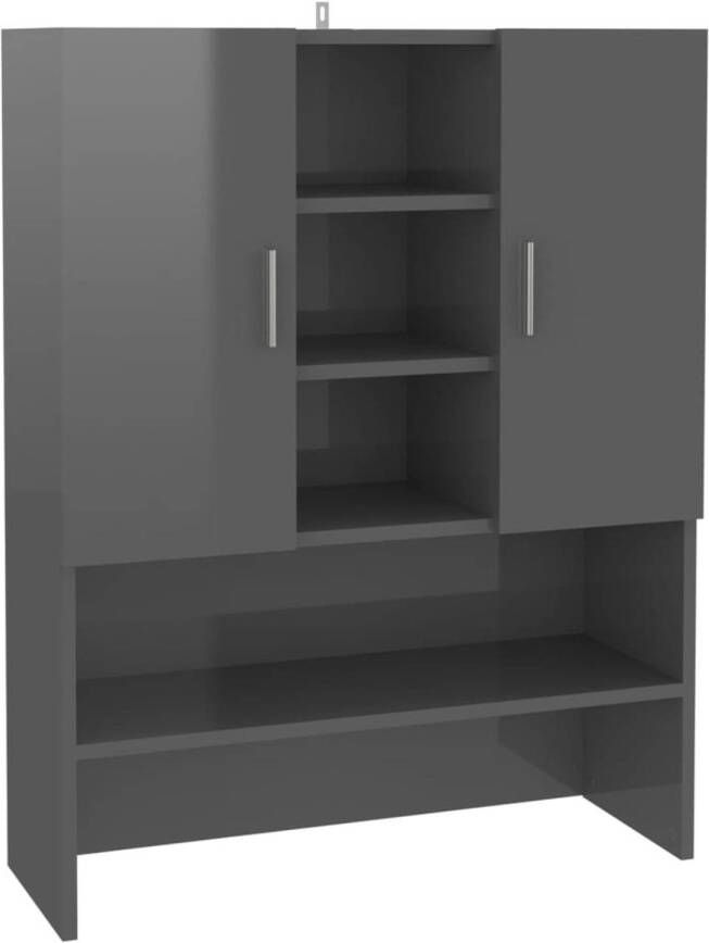 The Living Store Badkaast Afmetingen- 70.5 x 25.5 x 90 cm Kleur- Hoogglans Grijs