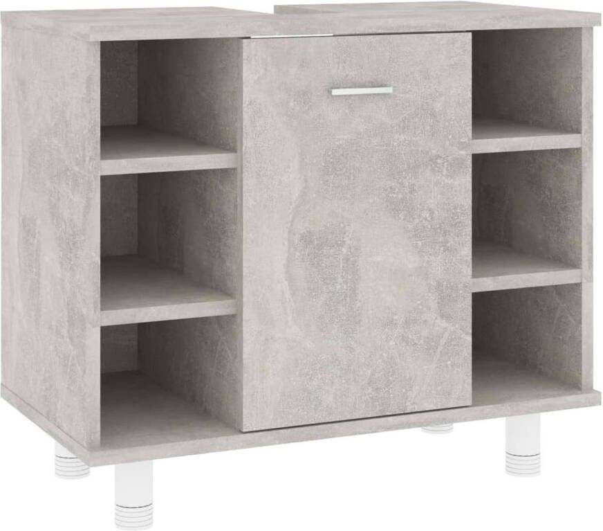 The Living Store Badkaast Betongrijs 60 x 32 x 53.5 cm 7 schappen 1 deur