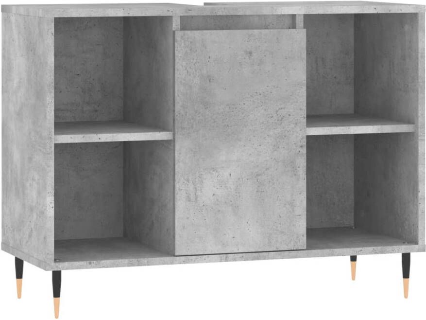 The Living Store Badkaast Betongrijs 80 x 33 x 60 cm Duurzaam hout en ijzer