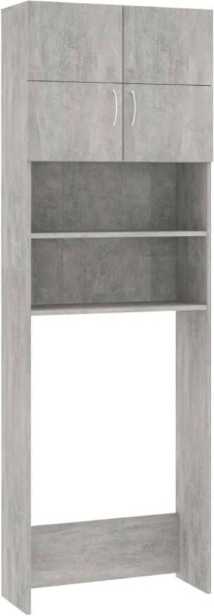 The Living Store Badkaast bewerkt hout 64x25.5x190 cm betongrijs