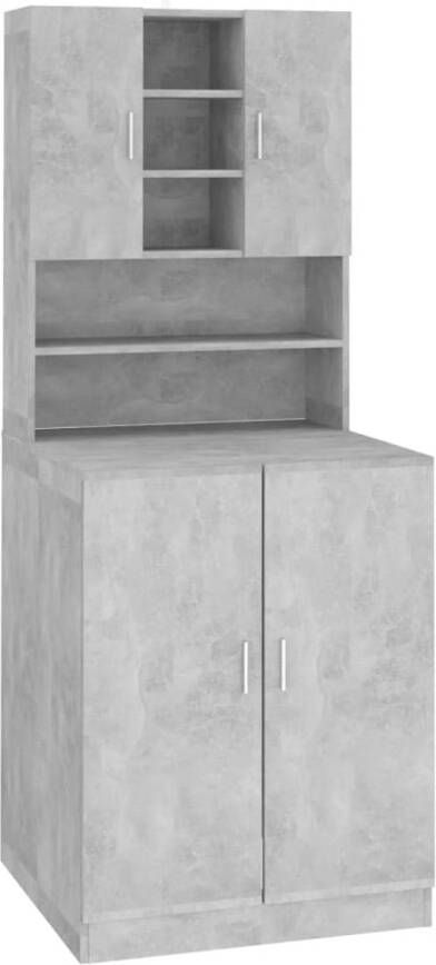 The Living Store Badkaast bewerkt hout 71 x 71.5 x 181.5 cm betongrijs