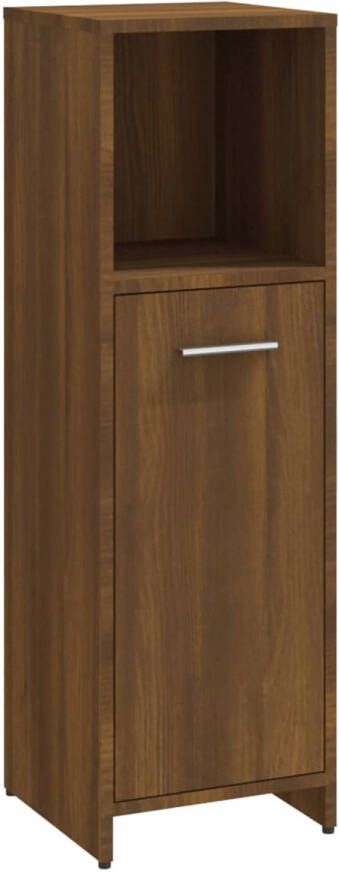 The Living Store Badkaast Bruineiken Wandmontage 30x30x95 cm 3 vakken 1 deur