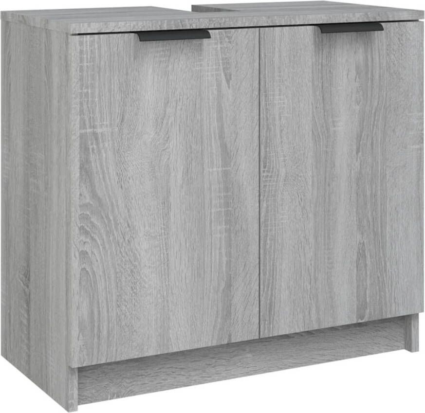 The Living Store Badkaast Classic Kasten 64.5 x 33.5 x 59 cm Grijs Sonoma Eiken