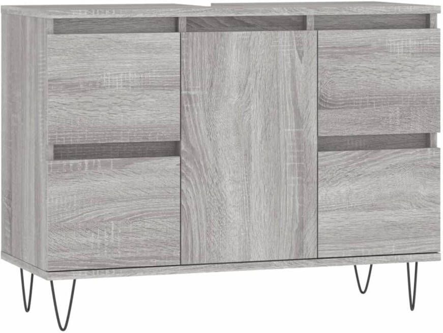 The Living Store Badkaast De naam van de Kast 80 x 33 x 60 cm Grijs Sonoma Eiken