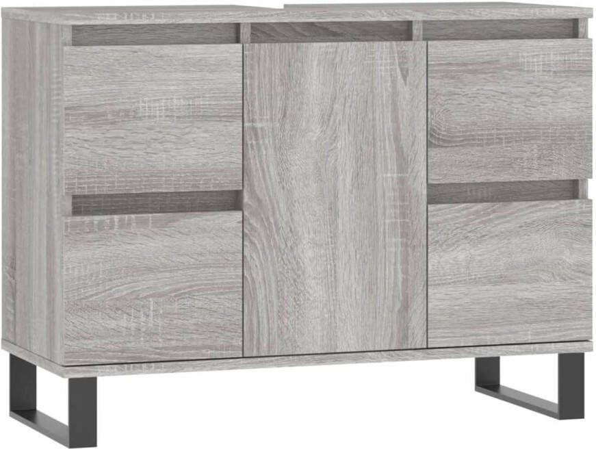 The Living Store Badkaast Flex Kast 80 x 33 x 60 cm Grijs Sonoma eiken